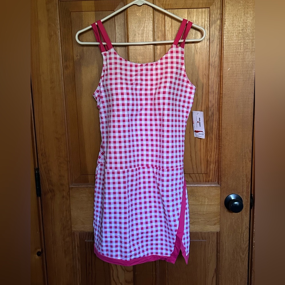 NEW Lands End & Draper James Collab Size 10 Pink Gingham One Piece Swimsuit